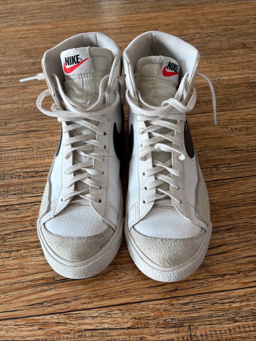 Nike Blazers High-Top Sneakers White with Black Swoosh